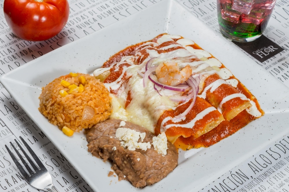 Enchiladas Suizas de Camarón